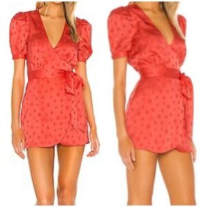 Privacy Please Lilia Mini Dress in Hot Coral Women's Size  Large